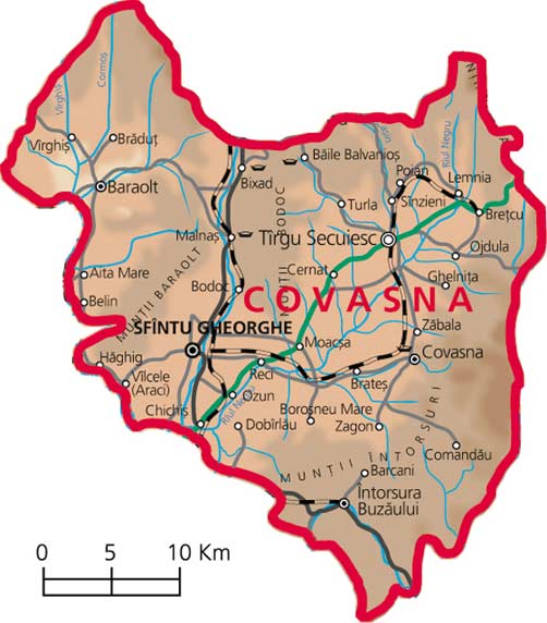 Harta judetul Covasna
