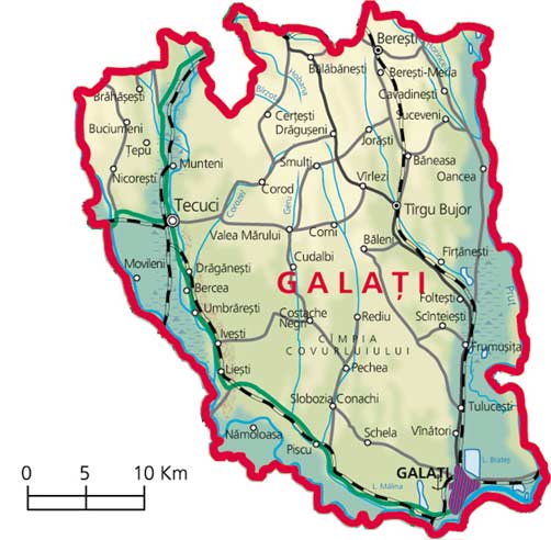 Harta judetul Galati